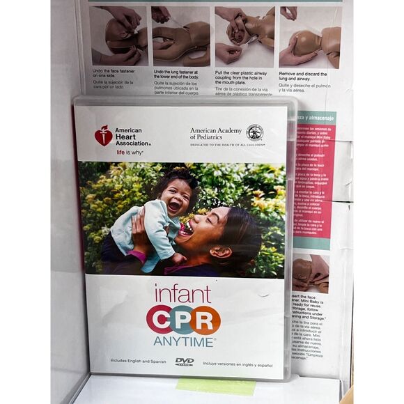 Infant CPR Anytime Kit AHA Heart Association DVD Training + Baby Manikin - Picture 4 of 12